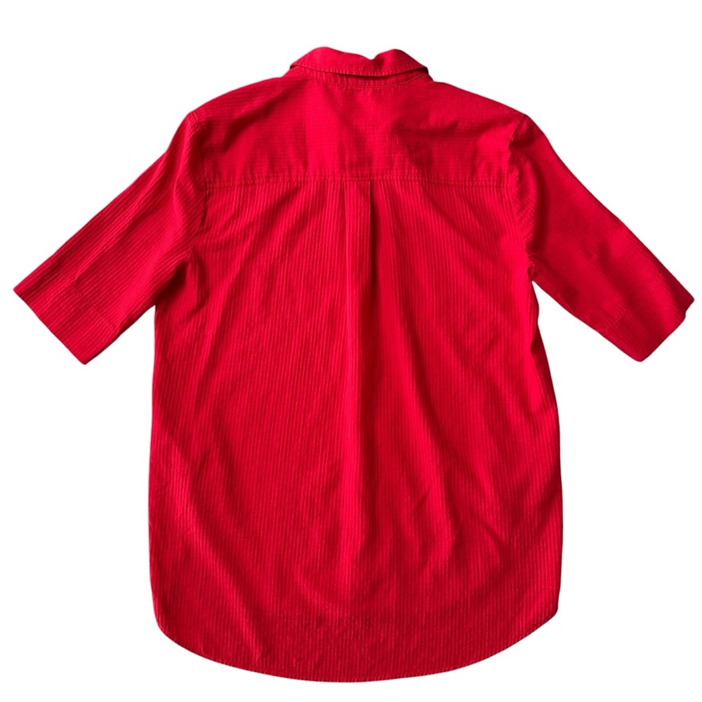 J. Crew 2025 Airy Gauze Button Up Shirt in Red Oversized Size XS - Picture 7 of 8